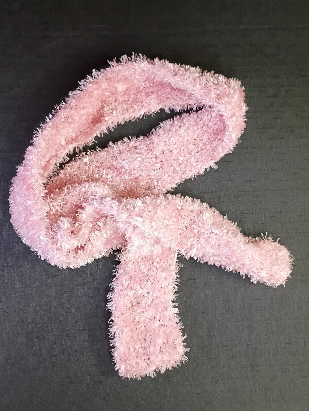 Made By Me! 64x4 Inch Fuzzy Yarn Baby Pink Knit Scarf "Baby Pinks"